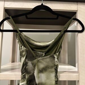 Green Tie-Dye Spaghetti Strap Dress